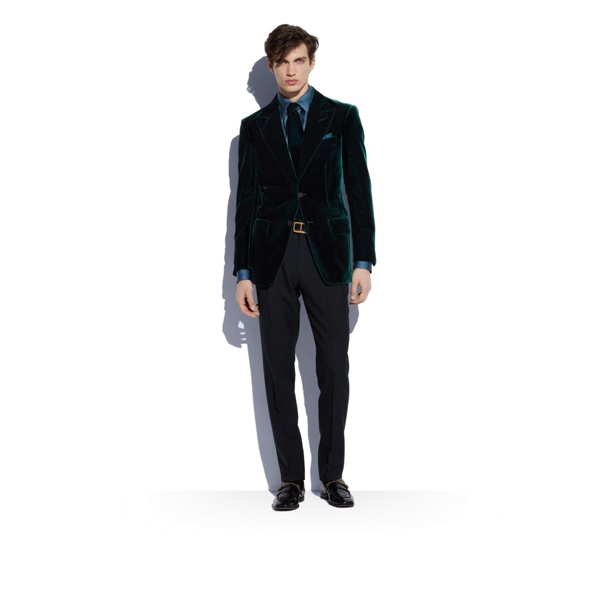 Vestes Tom Ford Viscose Fluid Velvet Cooper Homme Turquoise | HUETG-7023