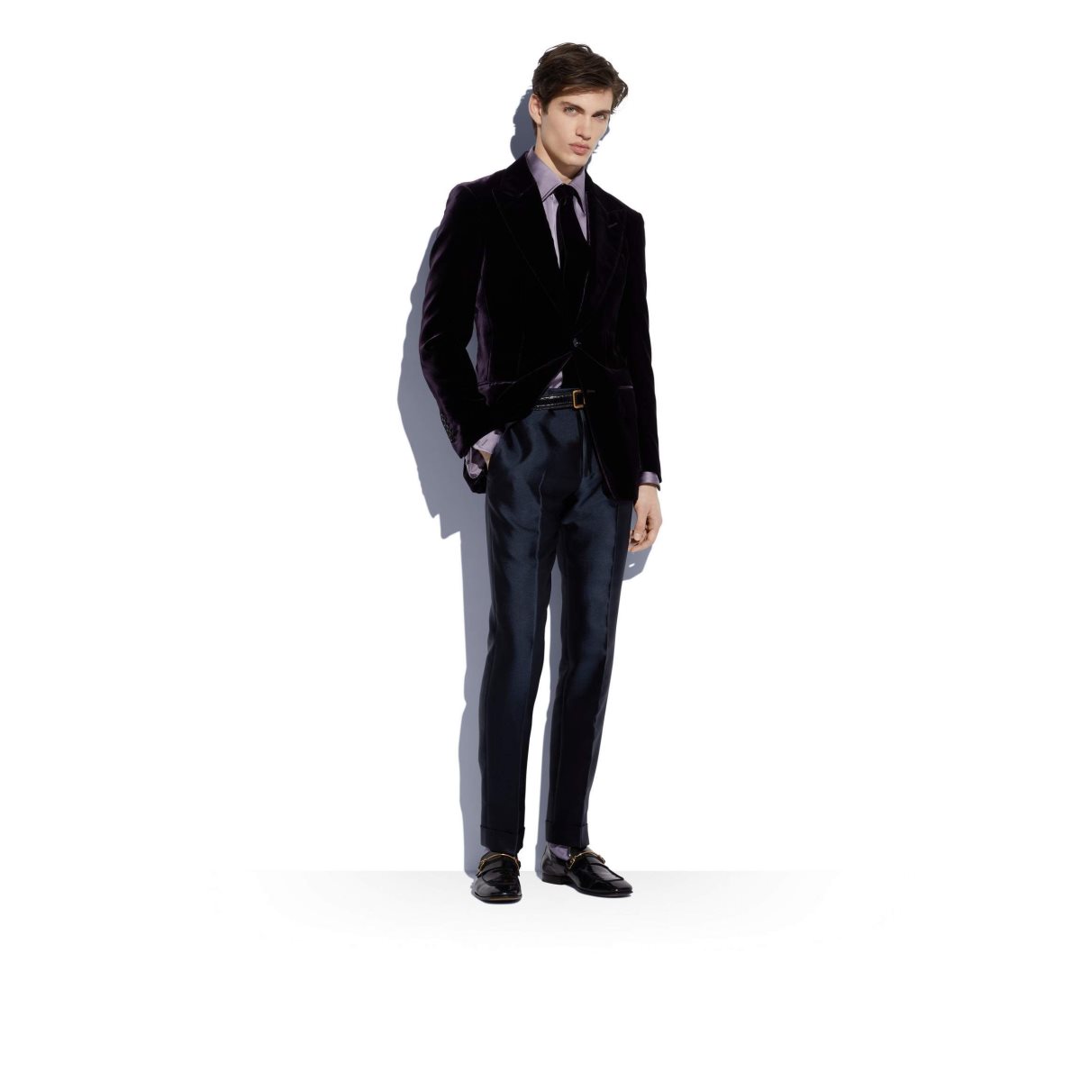 Vestes Tom Ford Viscose Fluid Velvet Cooper Homme Violette | OXUVR-3586