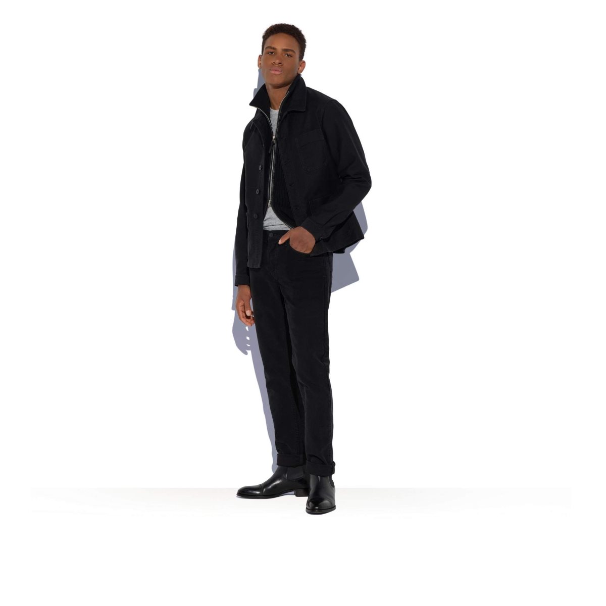 Vêtements D'extérieur Tom Ford Brushed Coton Chore Jacket Homme Noir | FZYLB-0721