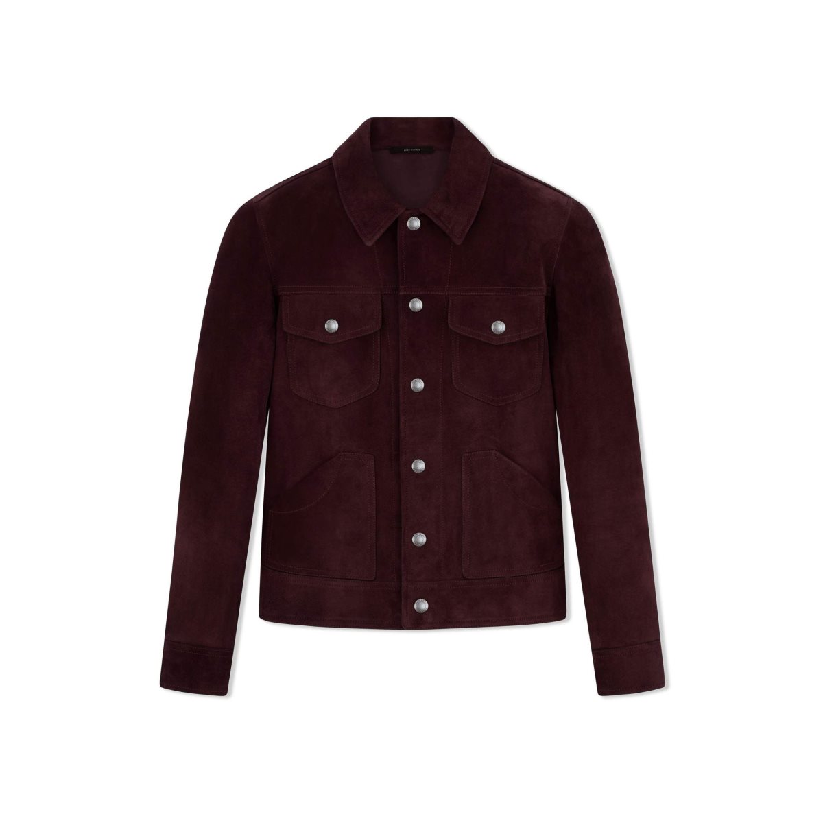 Vêtements D\'extérieur Tom Ford Buttery Daim Western Blouson Homme Bordeaux | LGYBK-6431