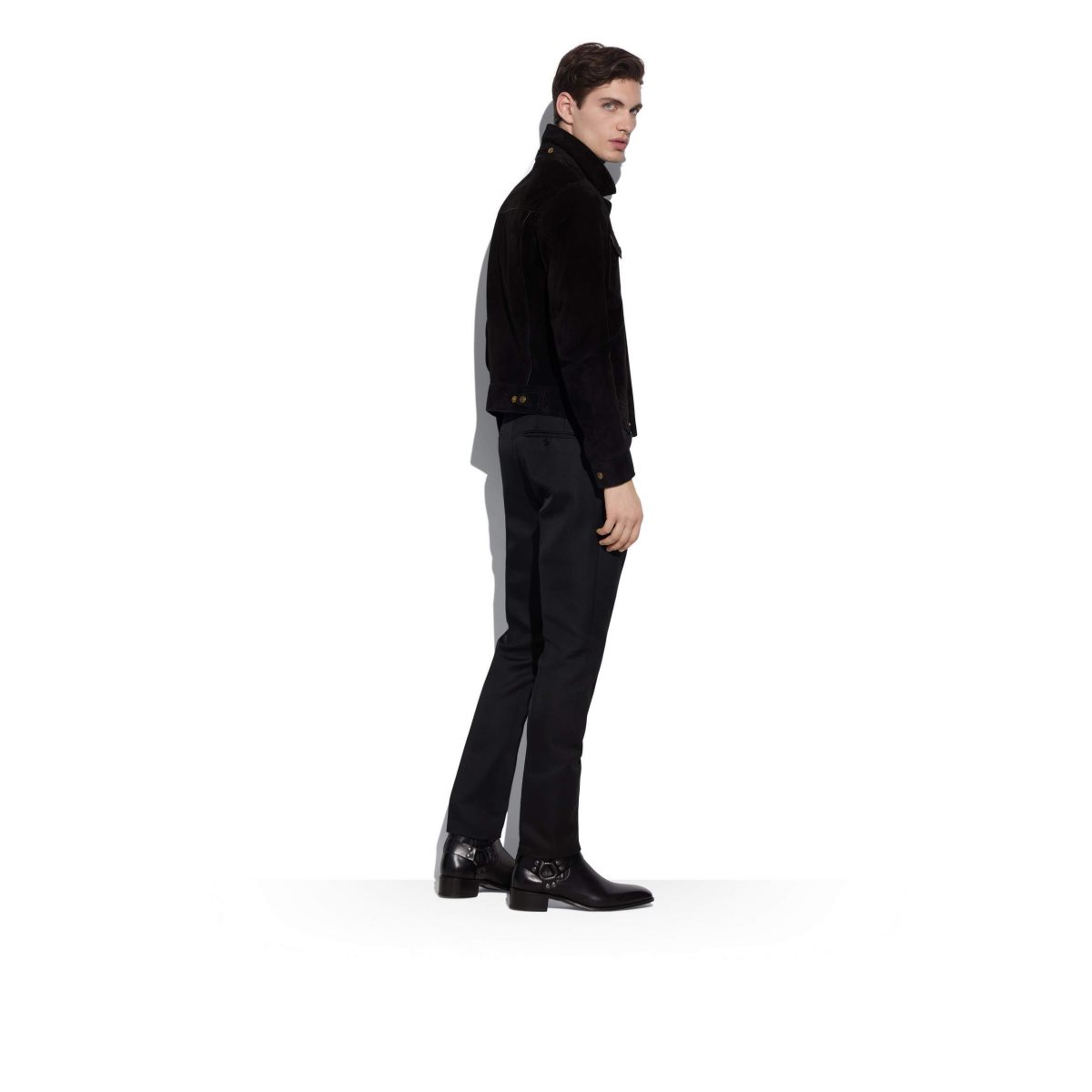 Vêtements D'extérieur Tom Ford Cashmere Daim Western Jacket Homme Noir | LNZFQ-2607