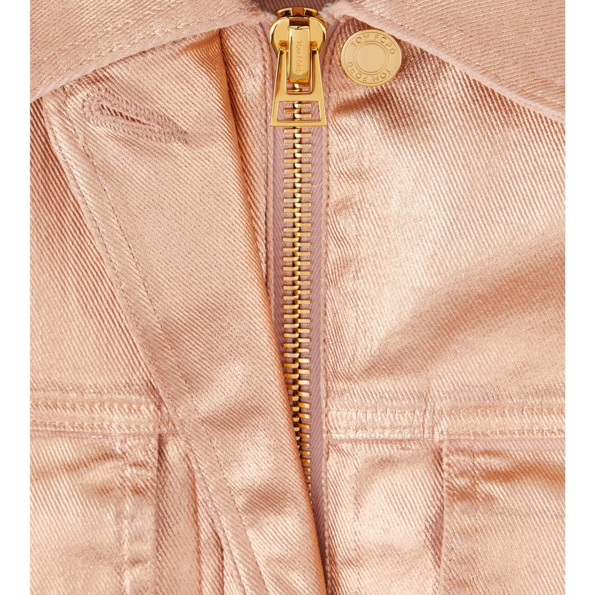 Vêtements D'extérieur Tom Ford Coated Denim Boxy Jean Jacket Femme Beige | AJRTZ-9865