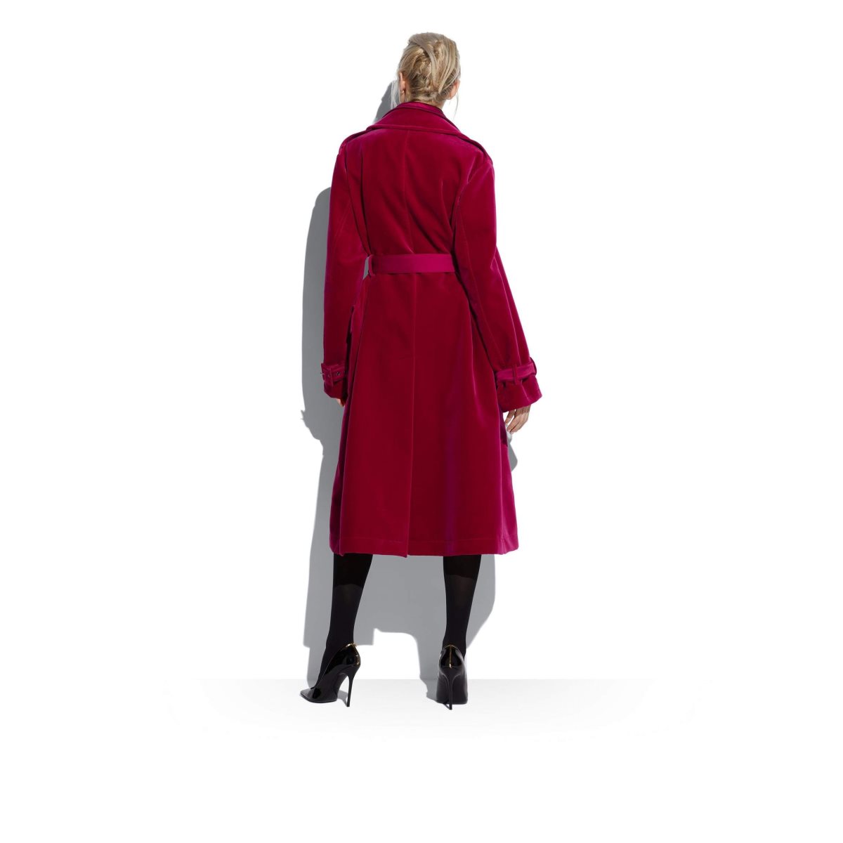 Vêtements D'extérieur Tom Ford Coton Velvet Double Lapel Trench Coat Femme Raspberry | UTEFN-5792