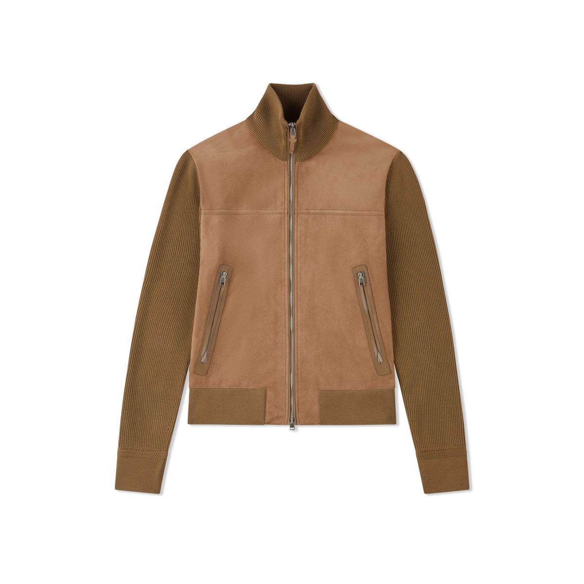 Vêtements D\'extérieur Tom Ford Daim Front Zip Through Homme Marron | ACWKF-2186