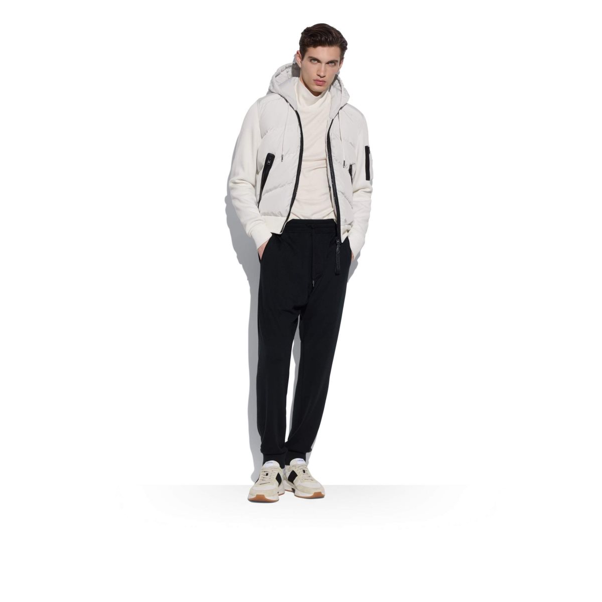 Vêtements D'extérieur Tom Ford Down Front Hoodie Homme Blanche | QVCST-8039