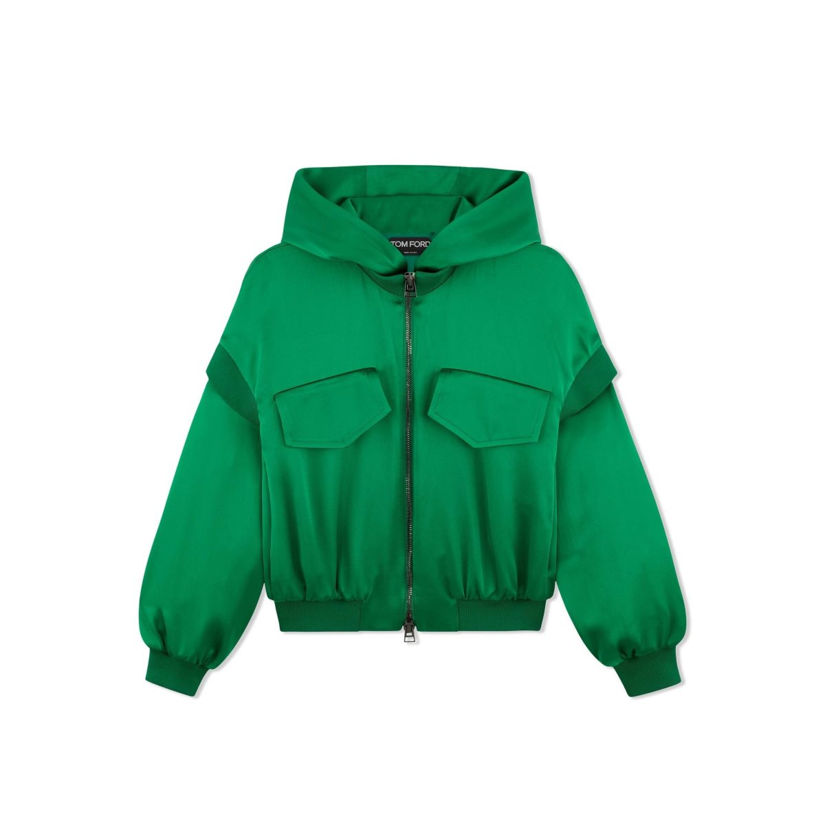 Vêtements D\'extérieur Tom Ford Fluid Double-faced Satin Hoodie Femme Turquoise Vert | DILST-2170