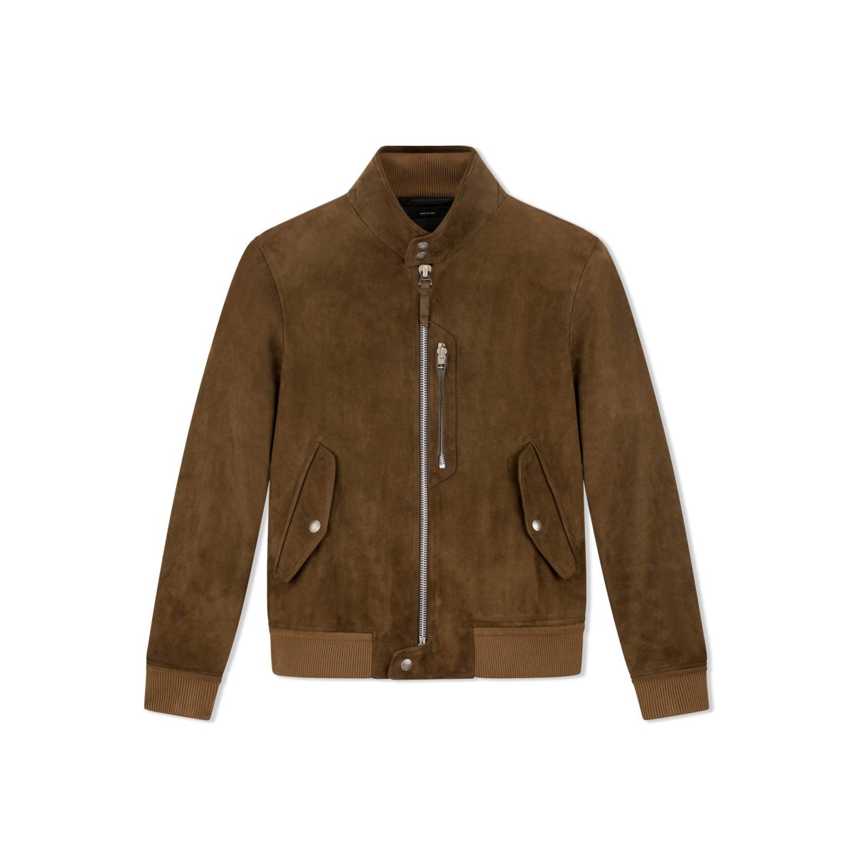 Vêtements D\'extérieur Tom Ford Light Daim Harrington With Zip Homme Cigar | XJCNW-7529