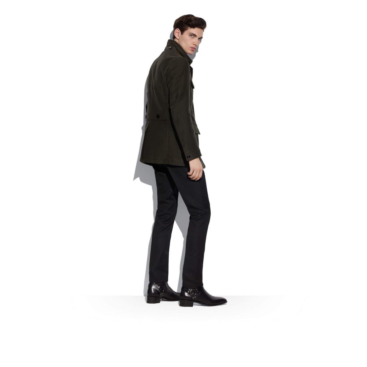 Vêtements D'extérieur Tom Ford Moleskin Military Jacket Homme Grise Vert | ANCRK-8507