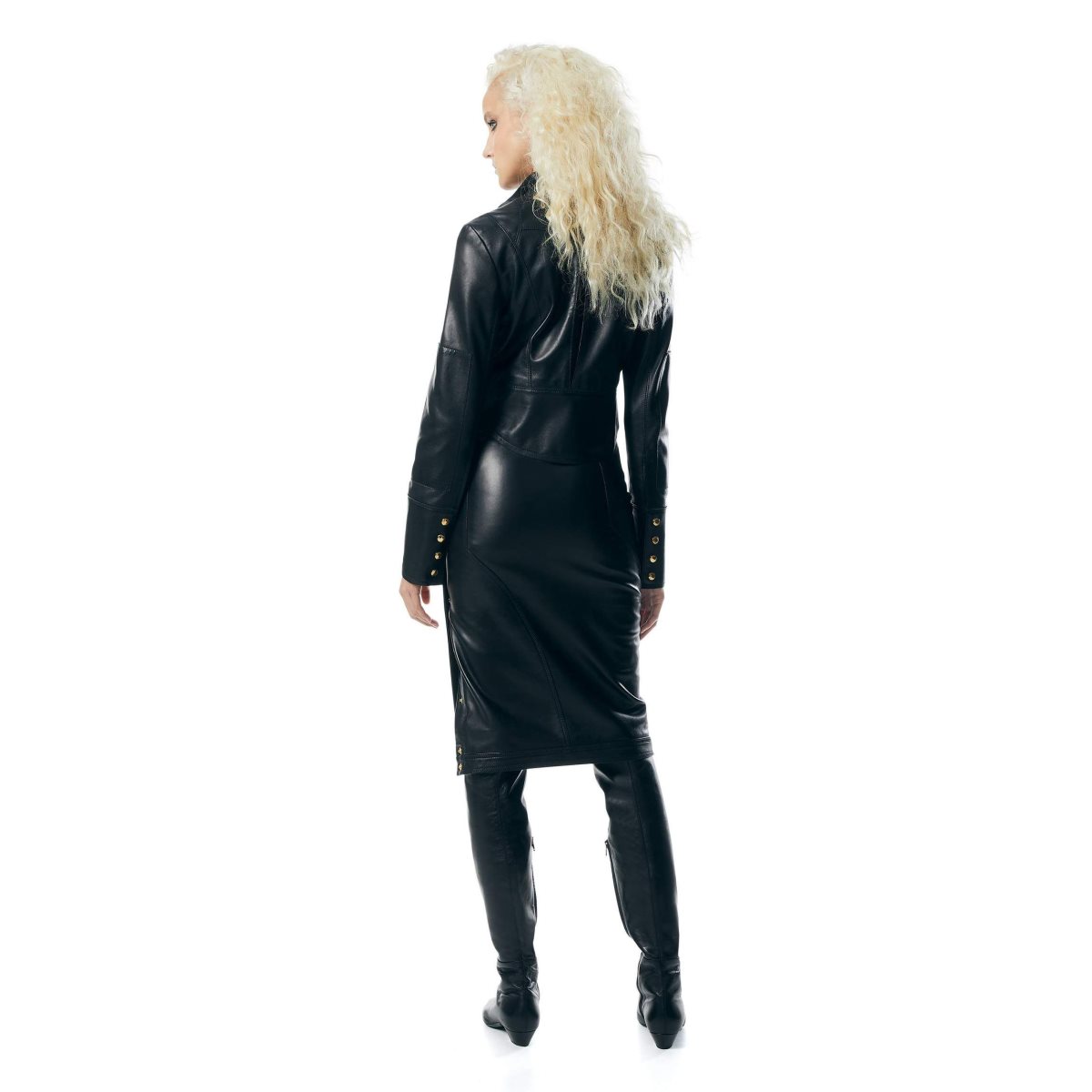 Vêtements D'extérieur Tom Ford New Plonge Cuir Crop Vélo Jacket Femme Noir | MGANK-0176