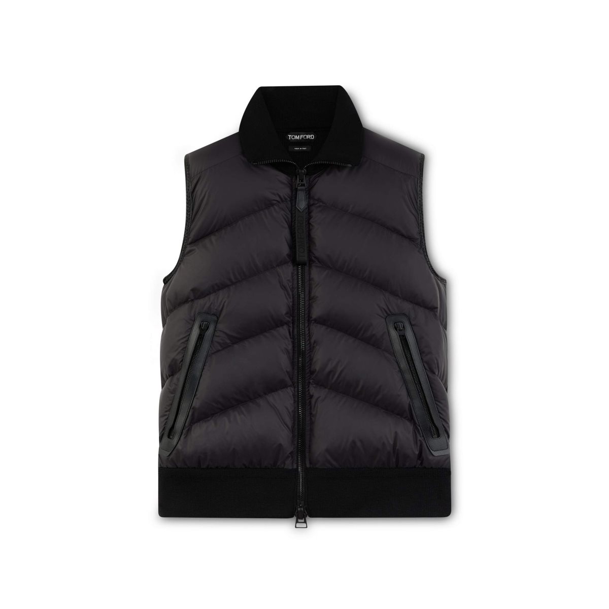 Vêtements D\'extérieur Tom Ford Nylon Down Merino Gilet Homme Noir | GCLKO-0416