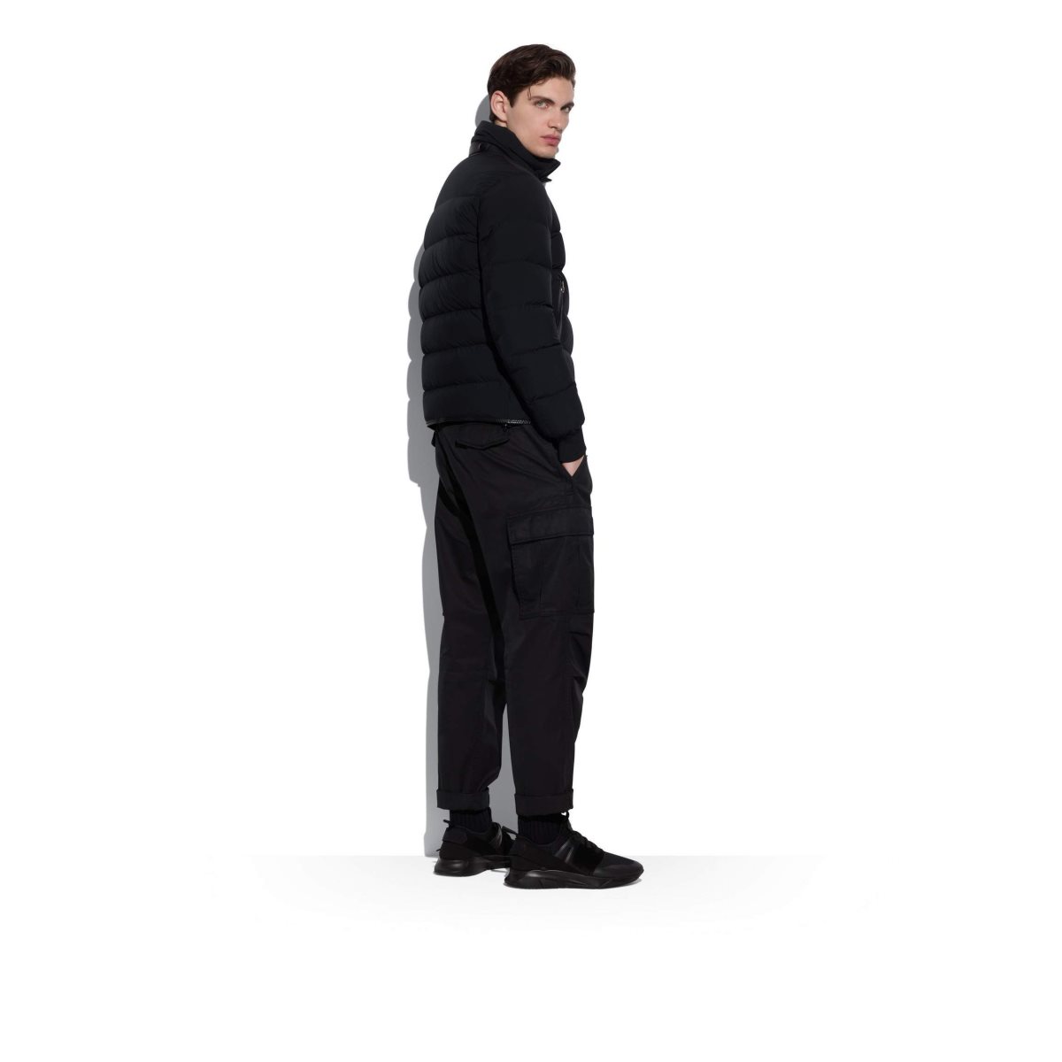 Vêtements D'extérieur Tom Ford Nylon Down Funnel Blouson Homme Noir | IBWCK-5628