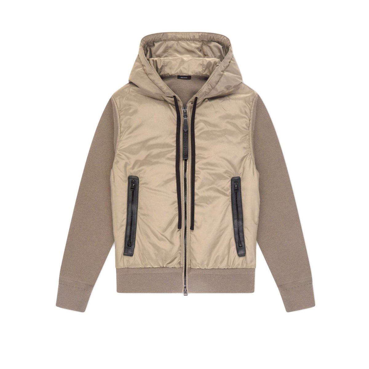 Vêtements D\'extérieur Tom Ford Nylon Front Merino Encapuchonné Blouson Homme Beige | HRSQW-8746