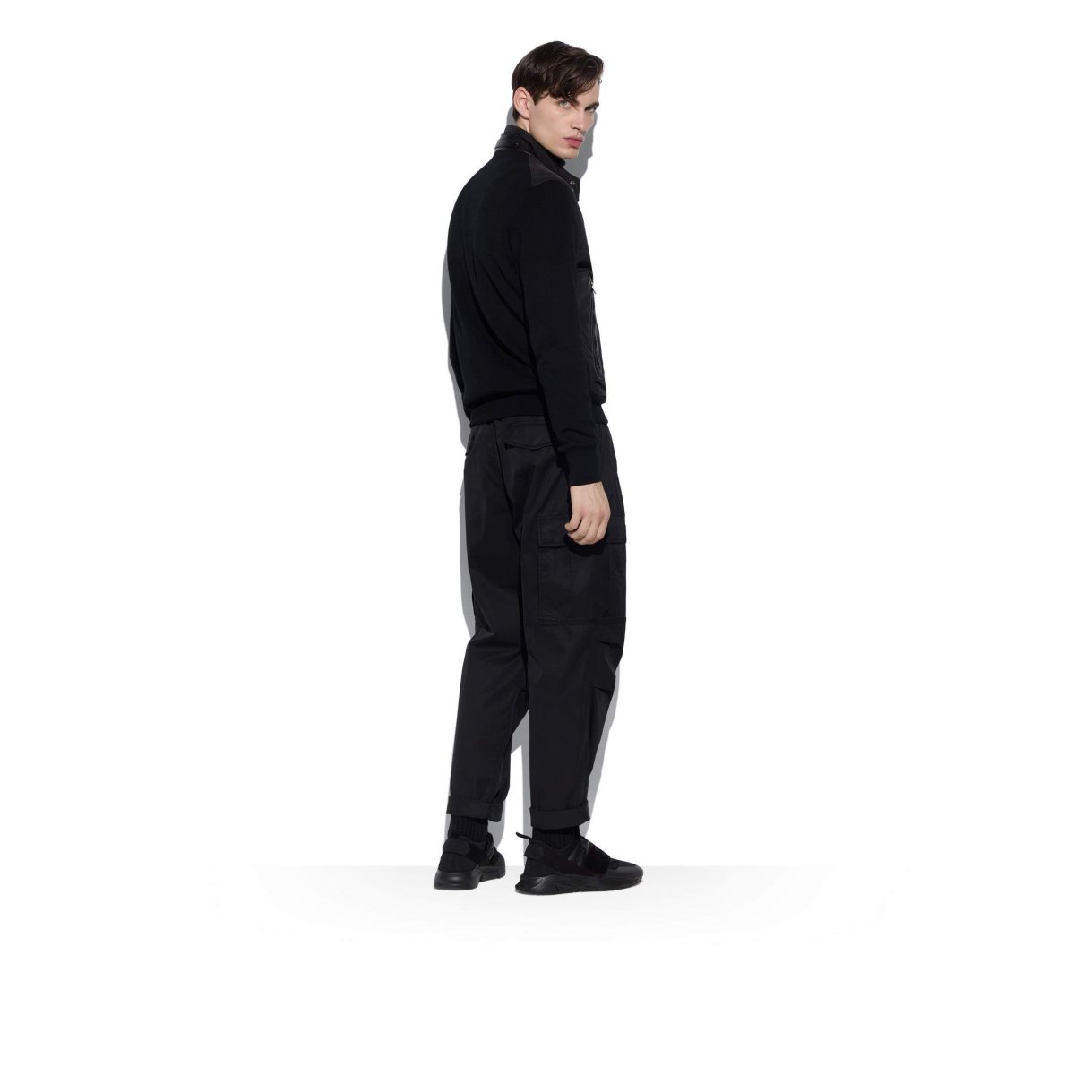 Vêtements D'extérieur Tom Ford Nylon Front Harrington Zip Through Homme Noir | IXDYE-5834