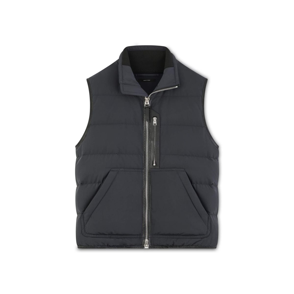 Vêtements D\'extérieur Tom Ford Nylon Horizontal Down Gilet Homme Bleu Marine | ZCOMV-7624