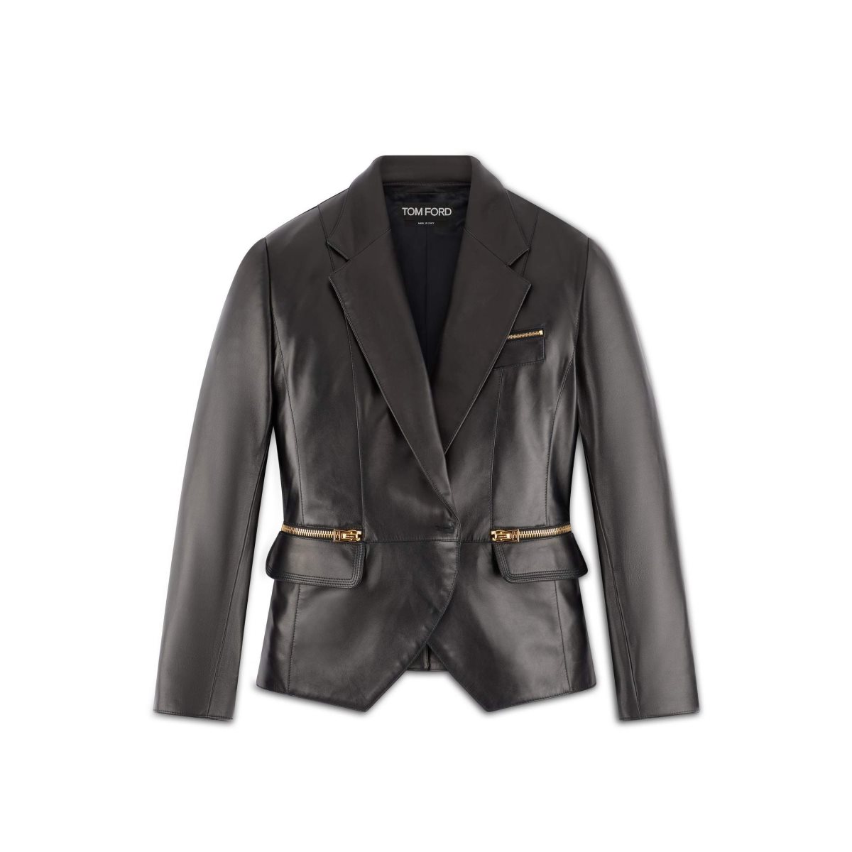 Vêtements D\'extérieur Tom Ford Plonge Cuir Jacket With Iconic Zips Femme Noir | AOUMP-3769