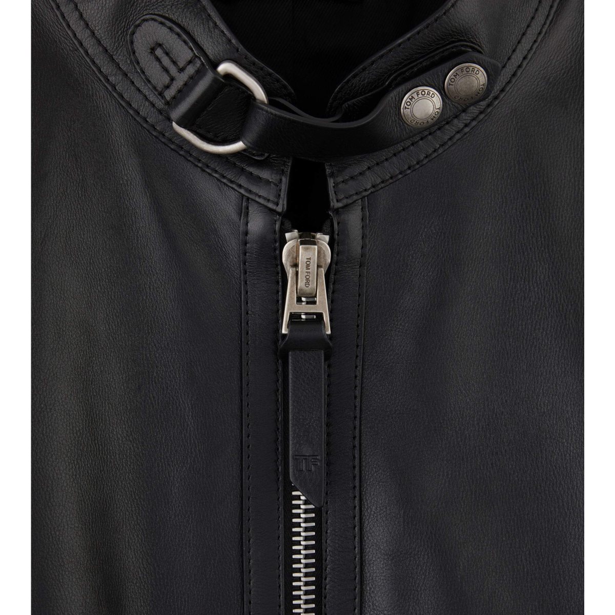 Vêtements D'extérieur Tom Ford Soft Cuir Cafe Vélo Homme Noir | VILXU-0132