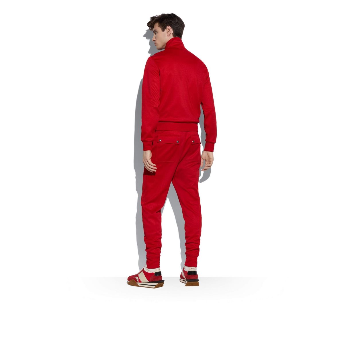 Vêtements D'extérieur Tom Ford Technical Coton Zip Through Homme Poppy | SOVJY-3816