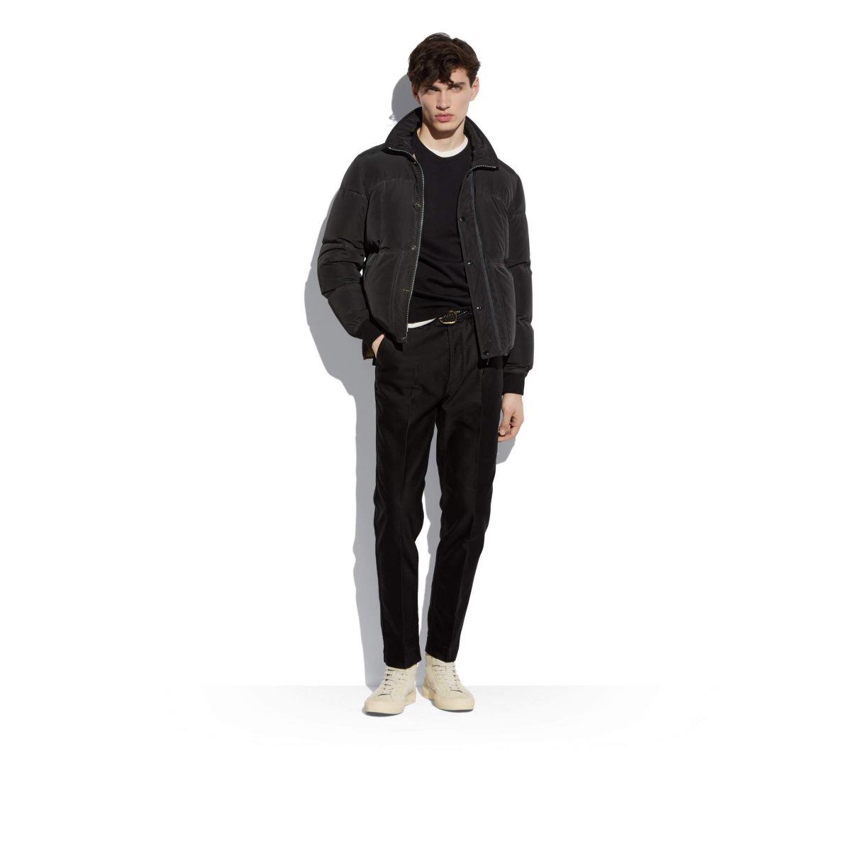 Vêtements D'extérieur Tom Ford Techno Legere Down Funnel Blouson Homme Noir | CUKSB-1275