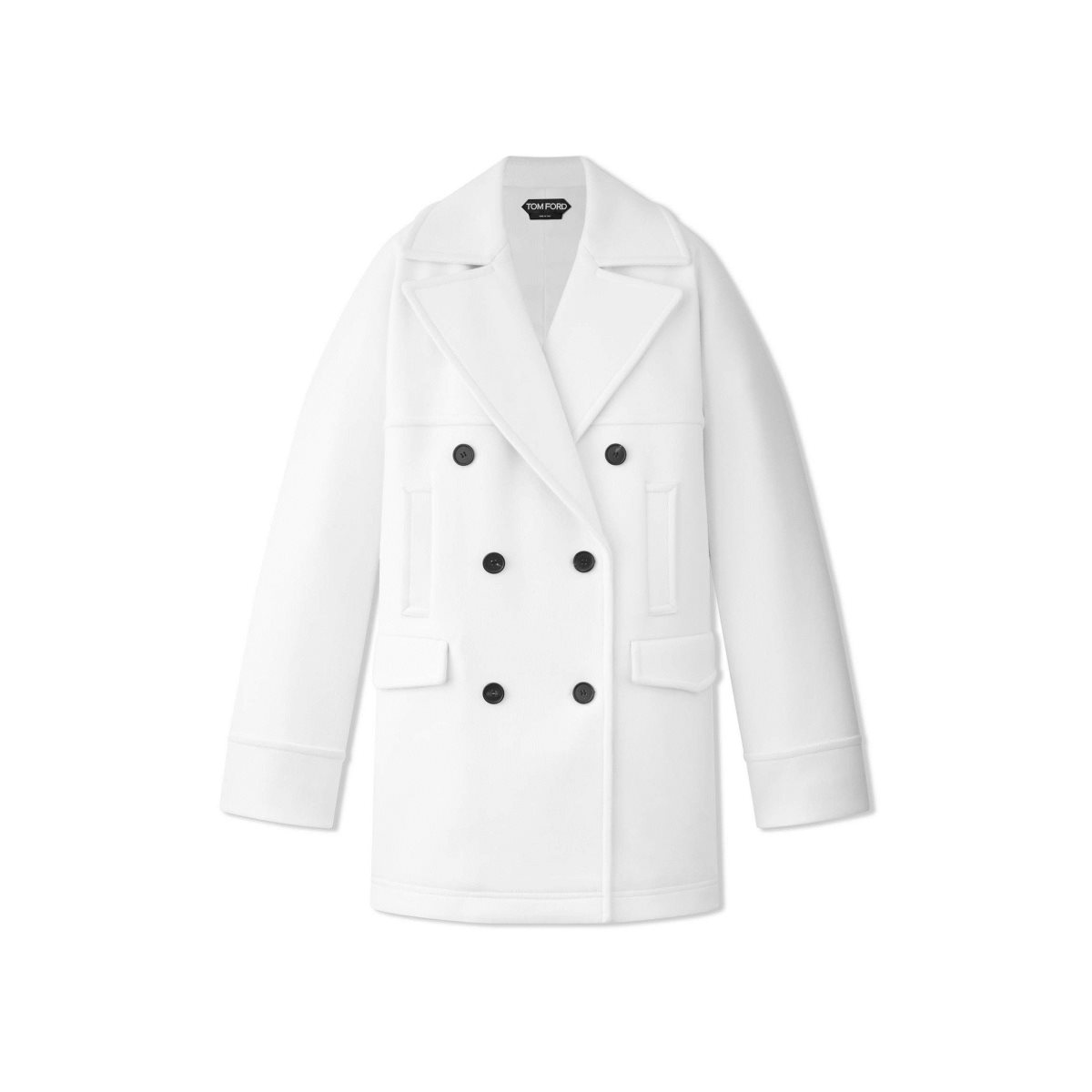 Vêtements D\'extérieur Tom Ford Virgin Cashmere Laine Peacoat Femme Chalk | TVIKA-1628