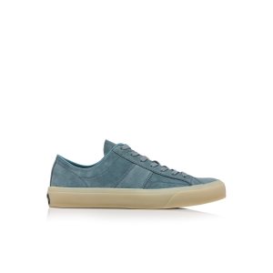 Baskets Tom Ford Daim Cambridge Homme Bleu Clair Blanche | MIXWA-2514