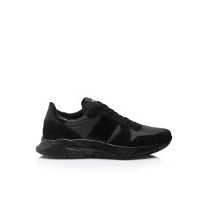 Baskets Tom Ford Daim Nylon Jagga Homme Noir Noir | TOFWZ-5267