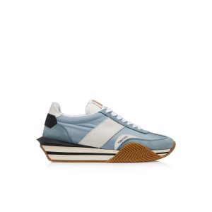 Baskets Tom Ford Daim Technical Fabric James Homme Bleu Clair Blanche | XYZGW-9584