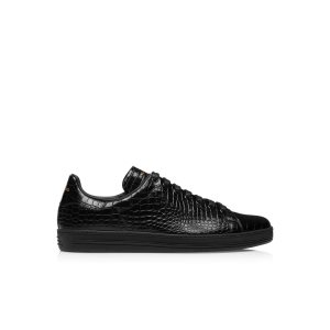 Baskets Tom Ford Printed Alligator Warwick Homme Noir Noir | ZYMWV-9871