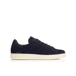 Baskets Tom Ford Warwick Daim Homme Bleu | WRMOS-7653