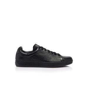 Baskets Tom Ford Warwick Grained Cuir Homme Noir | YTBPI-2834