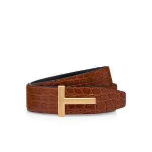 Ceintures Tom Ford Crocodile T Icon Homme Marron | LFAKN-7236