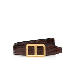 Ceintures Tom Ford Printed Alligator Scored T Homme Marron | COZRU-4026