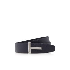 Ceintures Tom Ford T Icon Reversible Cuir Homme Bleu Marine Noir | RSACG-5293