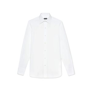 Chemises Tom Ford Poplin Classiche Fit Barrel Cuff Homme Blanche | QOCSM-0256