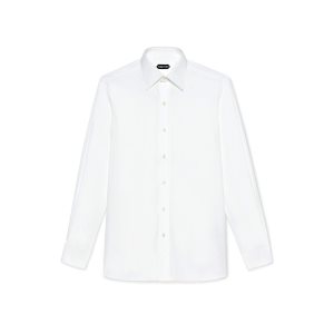 Chemises Tom Ford Poplin Classiche Fit French Cuff Homme Blanche | SMKWZ-7236