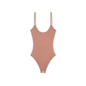 Hauts Tom Ford Extra Fine Cashmere Silk Rib Sans Manches Bodysuit Femme Beige | JPNLO-3267