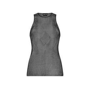 Hauts Tom Ford Fine Silk Rib Tank Femme Noir | LBXJQ-6421