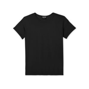 Hauts Tom Ford Silk Jersey T-shirt Femme Noir | AVSPT-3680