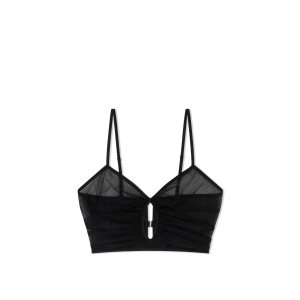 Hauts Tom Ford Stretch Tulle Crop Femme Noir | WAXCF-8279