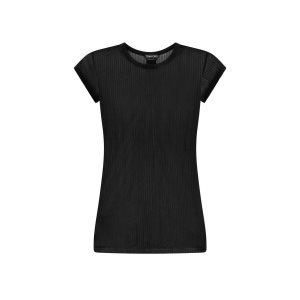 Hauts Tom Ford Transparent Rib Jersey Fitted T-shirt Femme Noir | MJCPB-9761