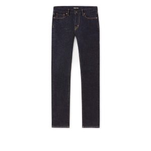 Jean Tom Ford Droit Fit Stretch Japanese Selvedge Homme Bleu | VHEPI-3615