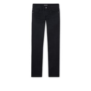 Jean Tom Ford Slim Fit Stretch Japanese Selvedge Homme Noir | EBUSL-7524