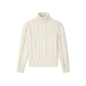 Knitwear Tom Ford Baby Yak Cable Roll Neck Homme Blanche | HWUIF-0674