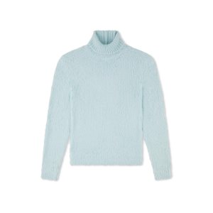 Knitwear Tom Ford Brushed Silk Roll Neck Homme Turquoise | SNYUL-9178