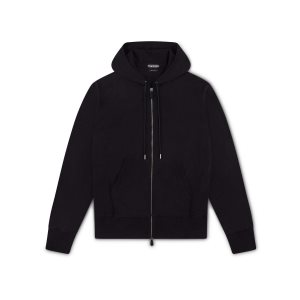 Knitwear Tom Ford Cashmere Blend Zip-up Hoodie Homme Noir | UQNVG-0732