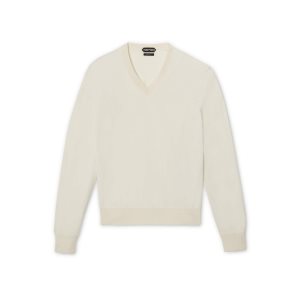 Knitwear Tom Ford Cashmere Silk V Neck Homme Butter | FVNYT-9610