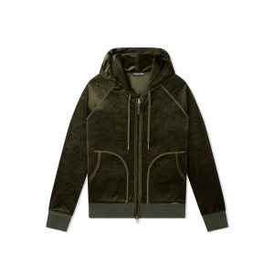 Knitwear Tom Ford Jersey Velvet Hoodie Homme Ebony | UITBX-2371