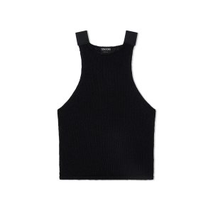 Knitwear Tom Ford Shiny Rafia Tank Top Femme Noir | VEHRZ-5624