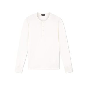 Knitwear Tom Ford Silk Coton Henley Homme Blanche | EDRFA-9615