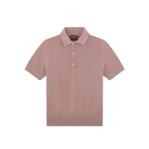 Knitwear Tom Ford Silk Coton Piquet Polo Homme Rose | ZSCYL-3470