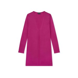 Knitwear Tom Ford Slinky Viscose Long Cardigan Femme Fuschia | MJYWV-6357